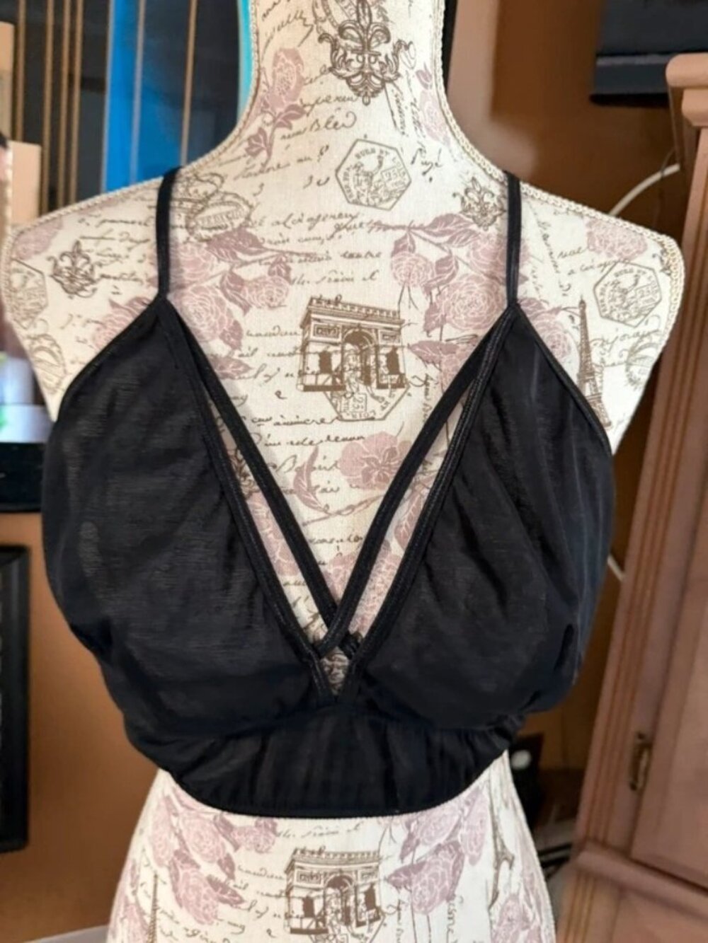 Spencers Since 1947  Nylon Sheer Size L/XL Mesh Bralette, wireless Triangle Desi